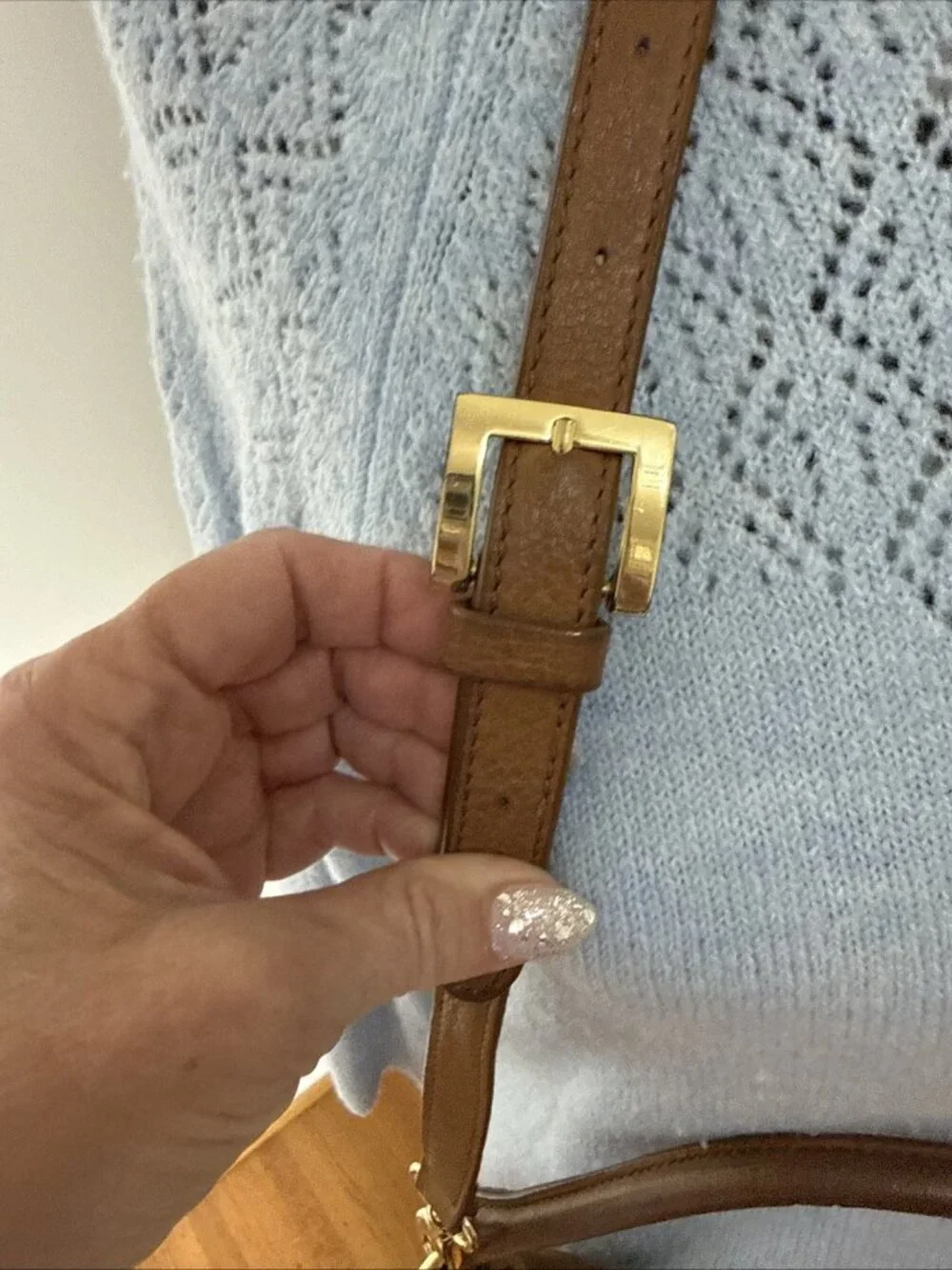CYNTHIA ROWLEY Medium Tan Brown Leather Shoulder Hobo Tote Satchel Purse Bag